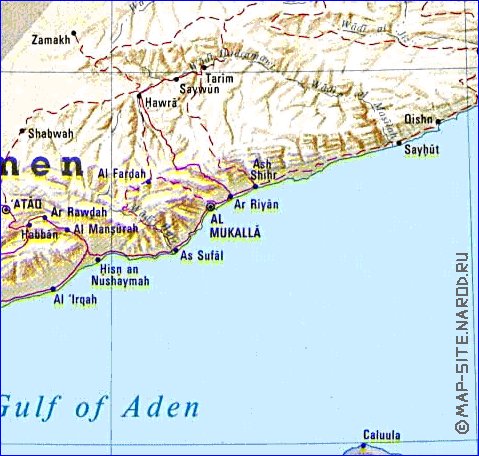 mapa de Iemen em ingles