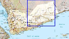 mapa de Iemen em ingles