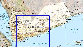 carte de Yemen en anglais
