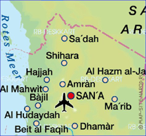 carte de Yemen en allemand