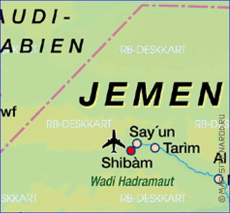 carte de Yemen en allemand