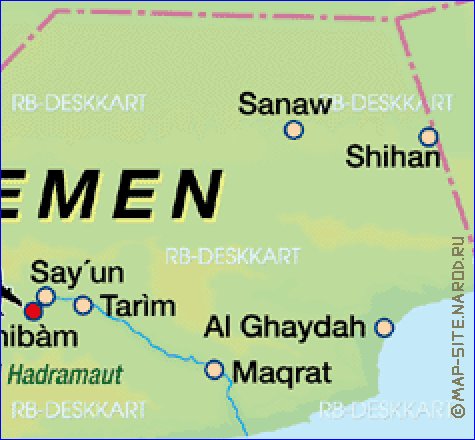 carte de Yemen en allemand