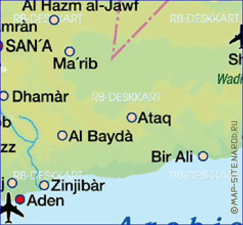 carte de Yemen en allemand