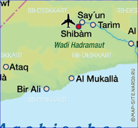 carte de Yemen en allemand