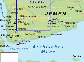 carte de Yemen en allemand