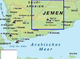 carte de Yemen en allemand