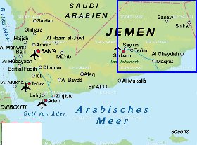 carte de Yemen en allemand