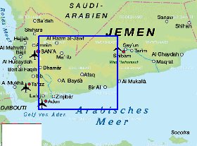 carte de Yemen en allemand