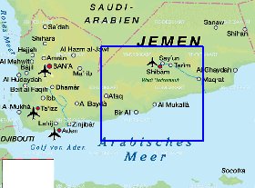 carte de Yemen en allemand