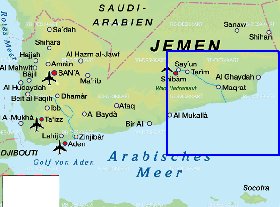 carte de Yemen en allemand