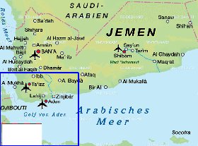 carte de Yemen en allemand