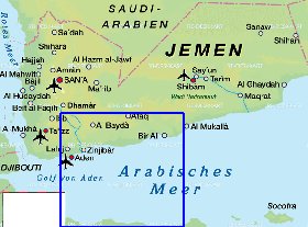 carte de Yemen en allemand