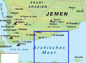 carte de Yemen en allemand