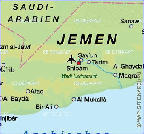 carte de Yemen en allemand