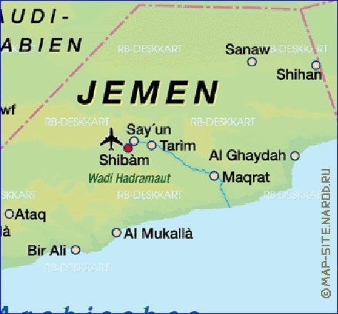 carte de Yemen en allemand