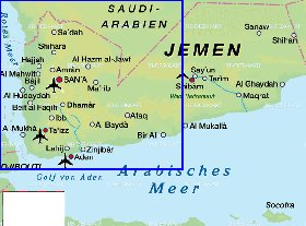 carte de Yemen en allemand