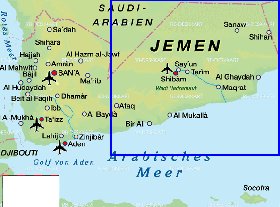 carte de Yemen en allemand