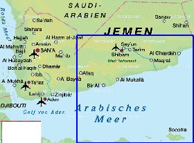 carte de Yemen en allemand