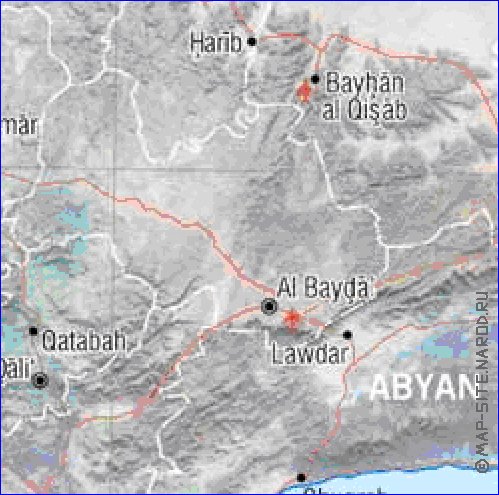 mapa de Iemen