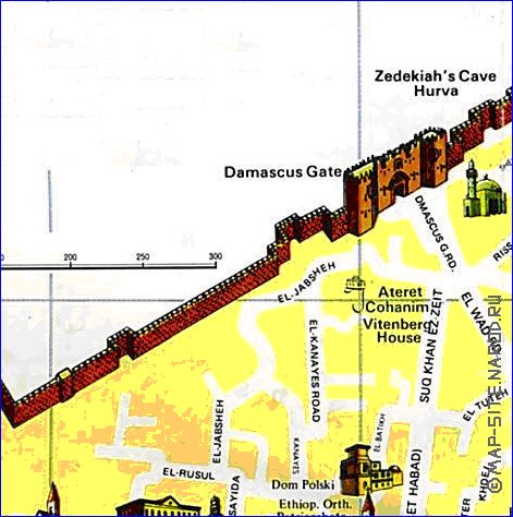 carte de Jerusalem en anglais