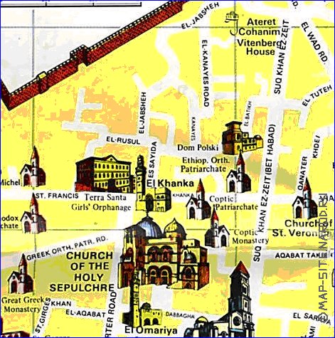 mapa de Jerusalem em ingles