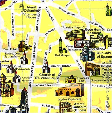 carte de Jerusalem en anglais