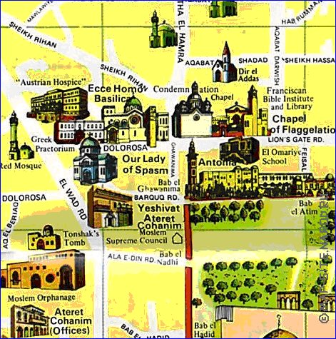 mapa de Jerusalem em ingles