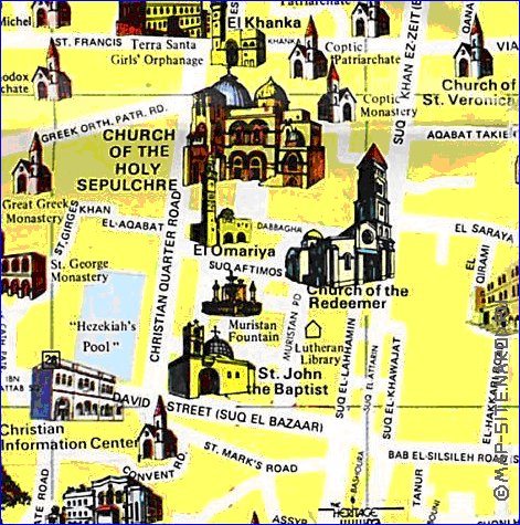 carte de Jerusalem en anglais