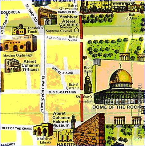 mapa de Jerusalem em ingles