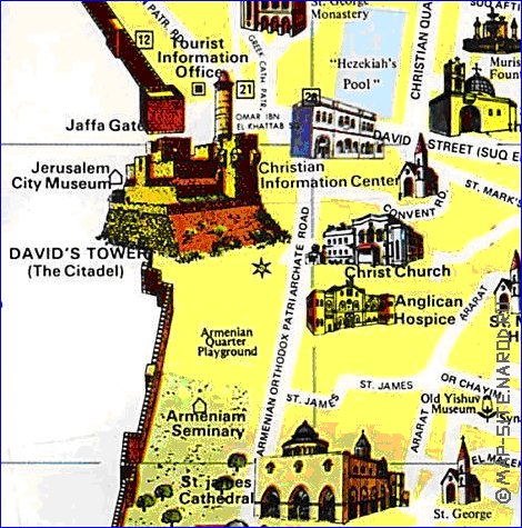 mapa de Jerusalem em ingles