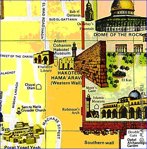 carte de Jerusalem en anglais