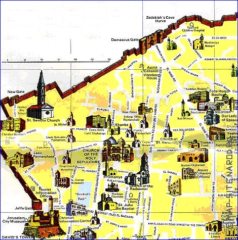 carte de Jerusalem en anglais