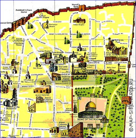 mapa de Jerusalem em ingles