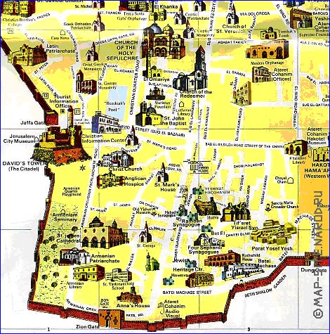 mapa de Jerusalem em ingles