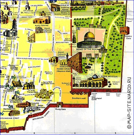 carte de Jerusalem en anglais