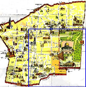 carte de Jerusalem en anglais