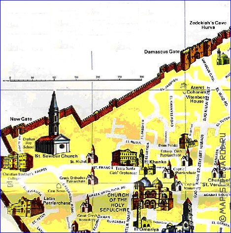 carte de Jerusalem en anglais