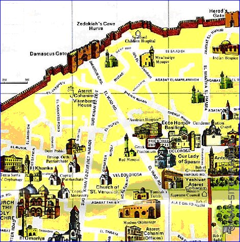 mapa de Jerusalem em ingles