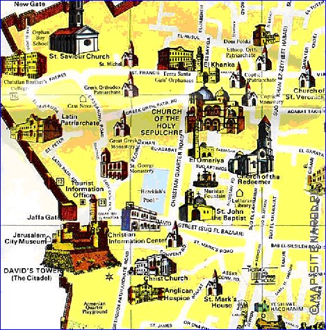 mapa de Jerusalem em ingles