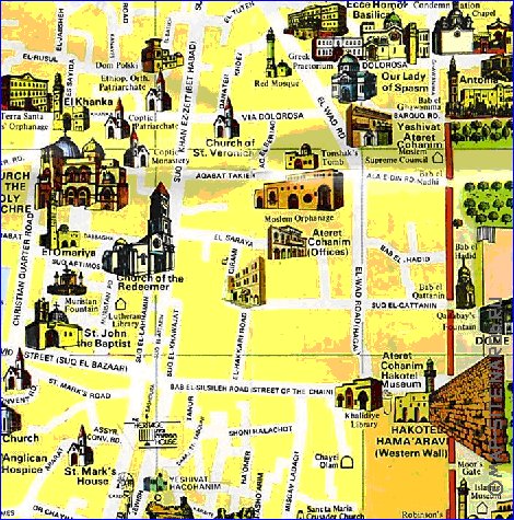 carte de Jerusalem en anglais