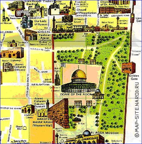 carte de Jerusalem en anglais