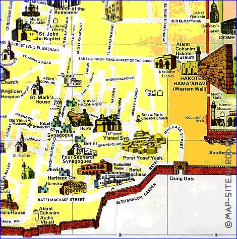 mapa de Jerusalem em ingles