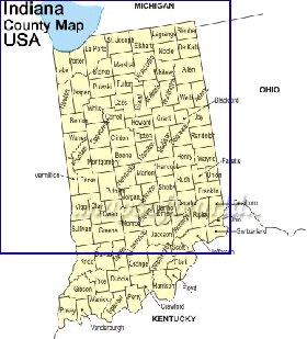 carte de Indiana en anglais