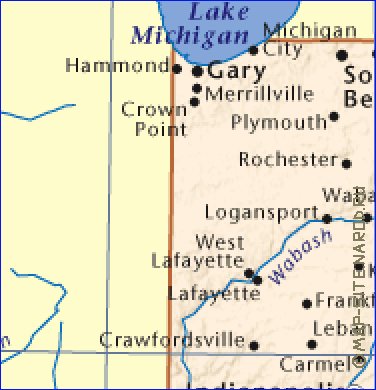 mapa de Indiana