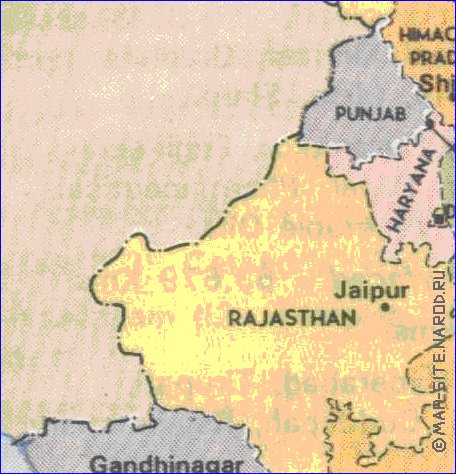 Administrativa mapa de India em ingles