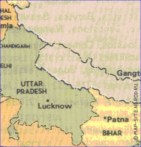 Administrativa mapa de India em ingles