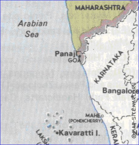 Administrativa mapa de India em ingles