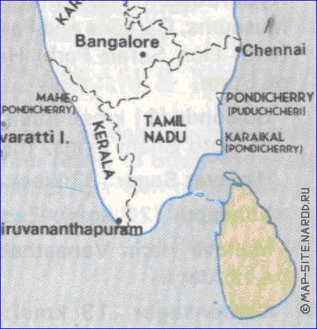 Administrativa mapa de India em ingles