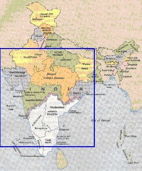 Administrativa mapa de India em ingles