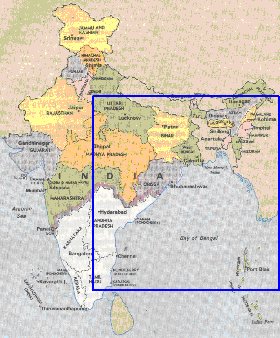 Administrativa mapa de India em ingles